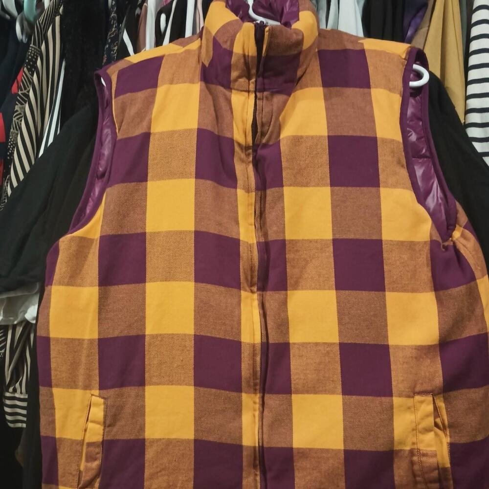 NIKE Reversible Purple & Yellow Puffer Vest - SynthWave Punk Pop Streetwear - XL